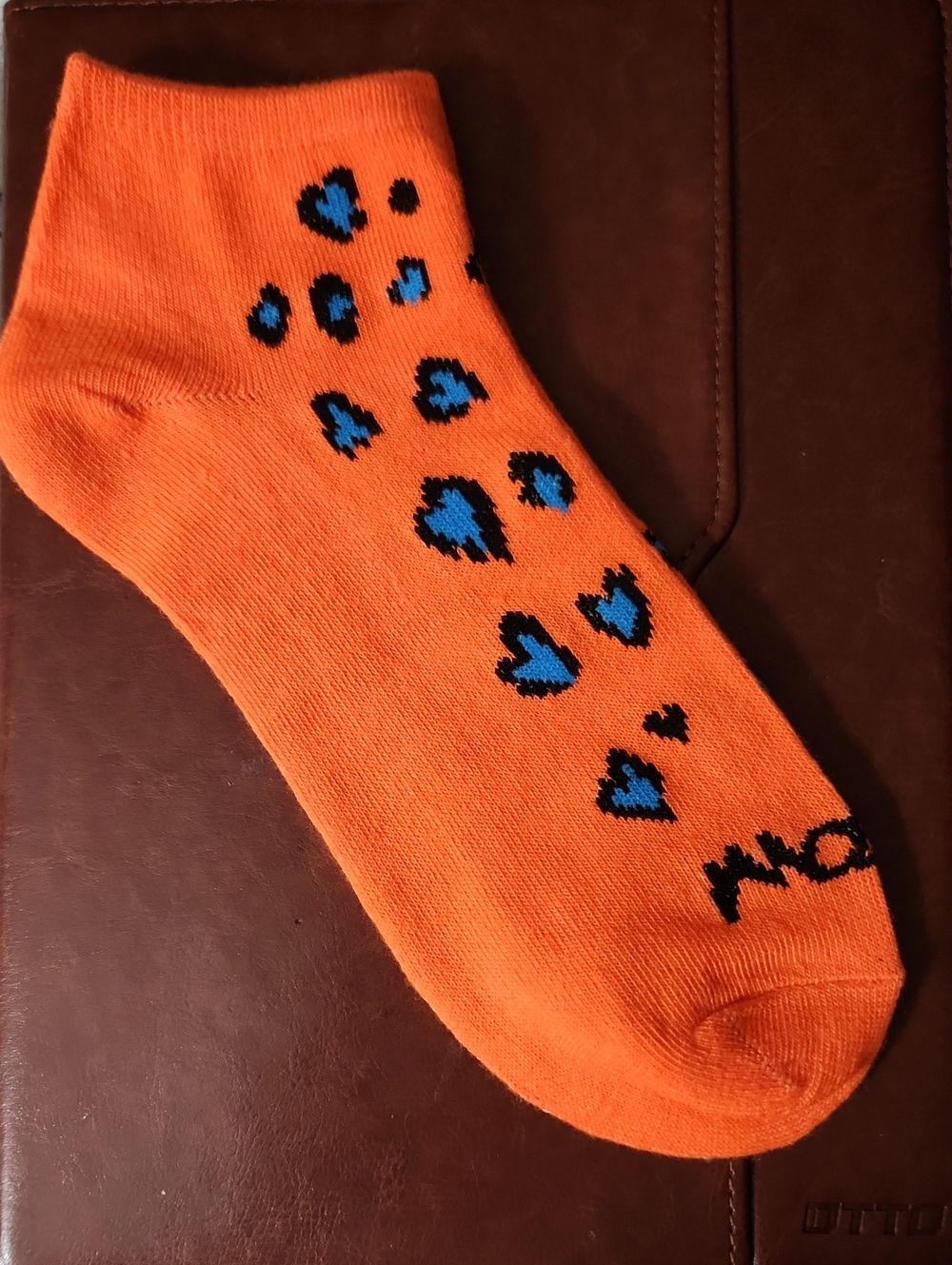 NWOT ankle socks orange/blue, Mossimo
